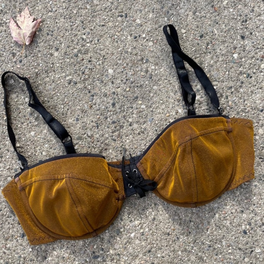 Vintage Funky Bralette Whimsygoth Dark Fairycore Gothic Size 10